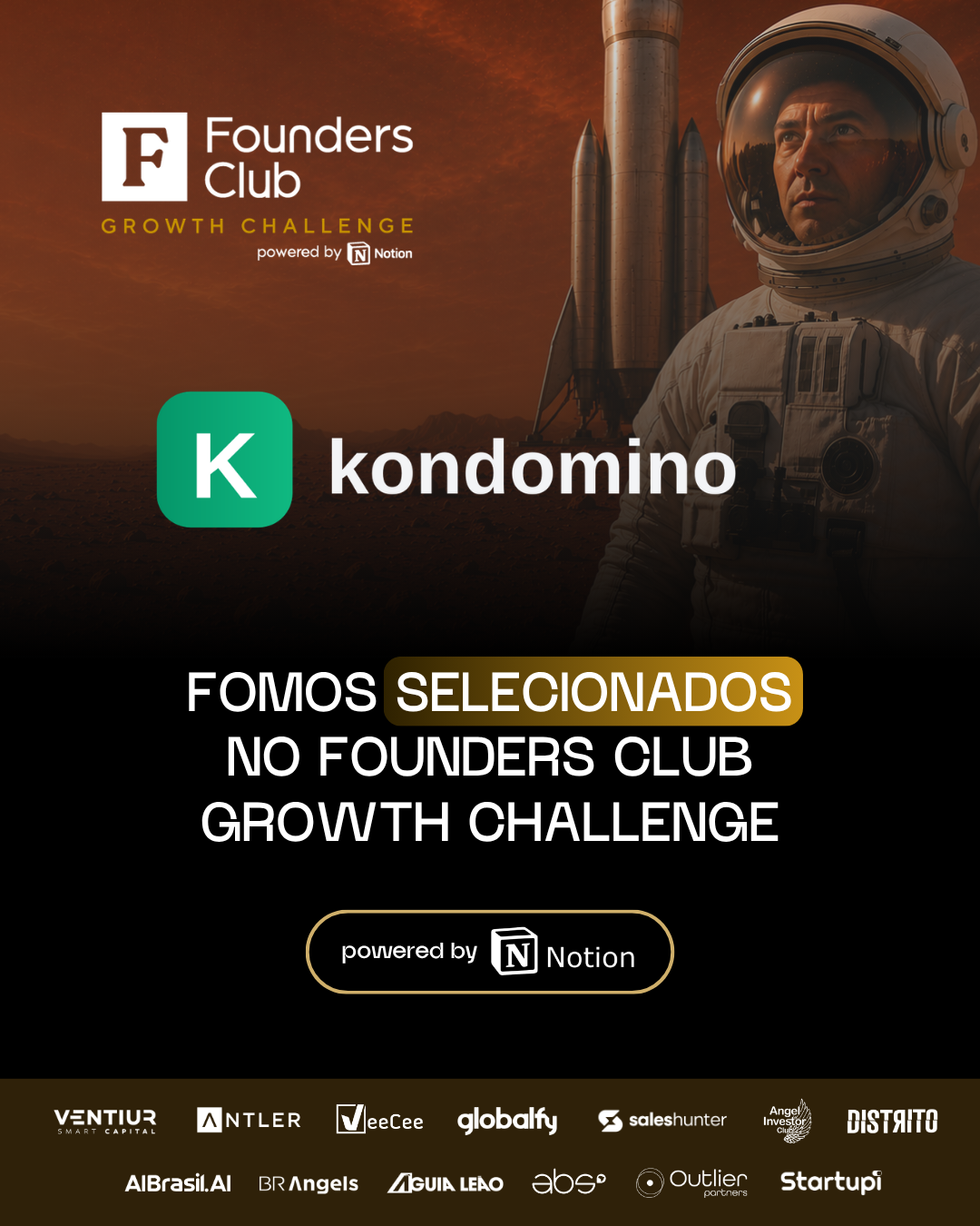 Kondomino selecionada para o Founders Club Growth Challenge